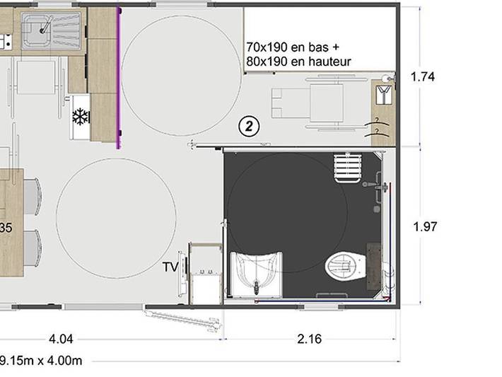 Camping l'Arbre d'Or  - Mobilhome 6 personnes - Mobil home 2 chambres confort Pmr - 34m² 4/6 pers in Parentis-en-Born, Côte d’Argent