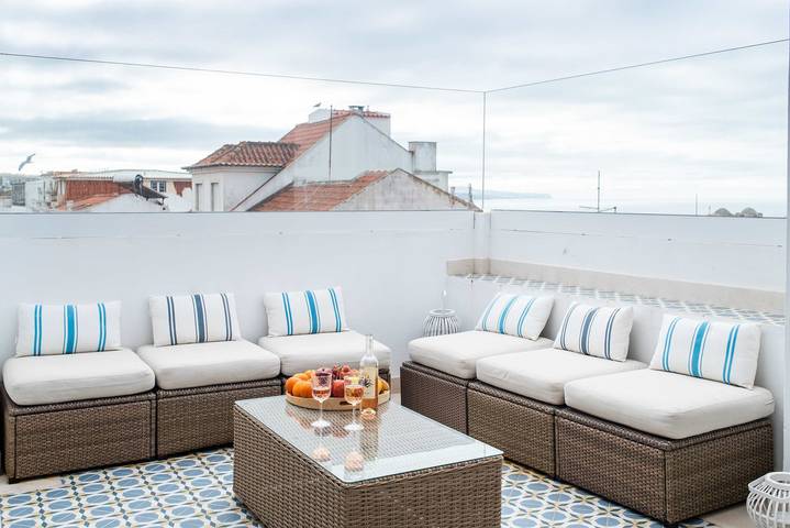 Ferienwohnung für 6 Personen, mit Meerblick und Garten in Ericeira