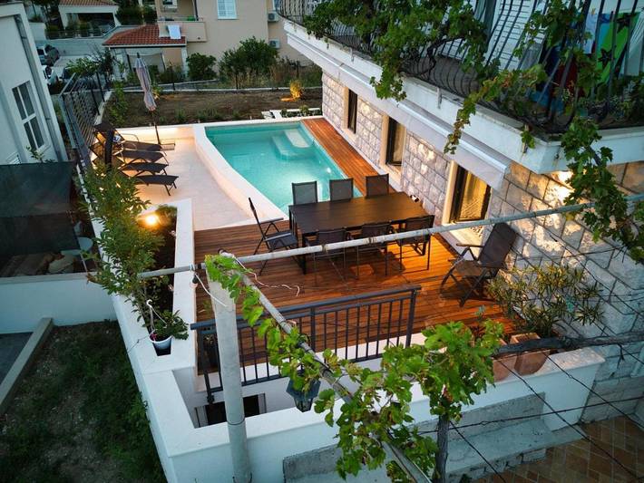 Villa pour 6 personnes, avec piscine ainsi que jacuzzi et jardin, animaux acceptés à Slano - 4