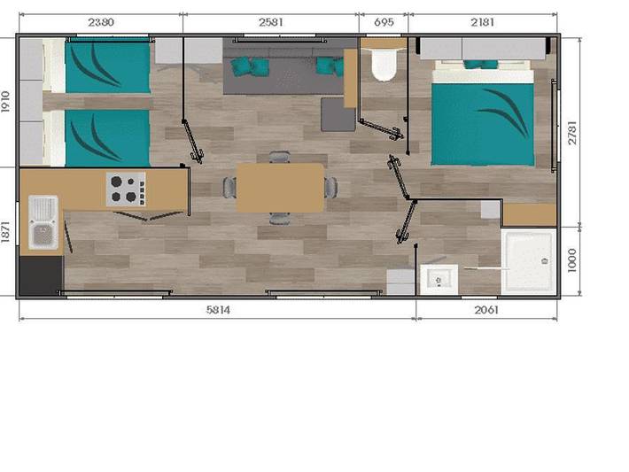 Mobil home pour 4 personnes, avec bassin pour enfant à Junas - 3