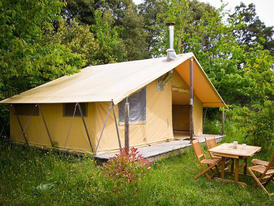 Bivouac nature - Tienda de lona y madera 4 personas - Baroudeur (sin baño privado) in Saint-Jean-du-Gard, Cevenas