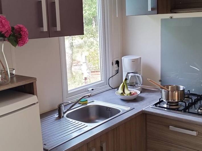 Flower Camping Jas du Moine - Mobilheim 6 personen - Mobilheim Standard 29m² (3 Schlafz. - 6 Pers.) + Terrasse + Tv + Klimaanlage in Salignac, Forcalquier und Umgebung