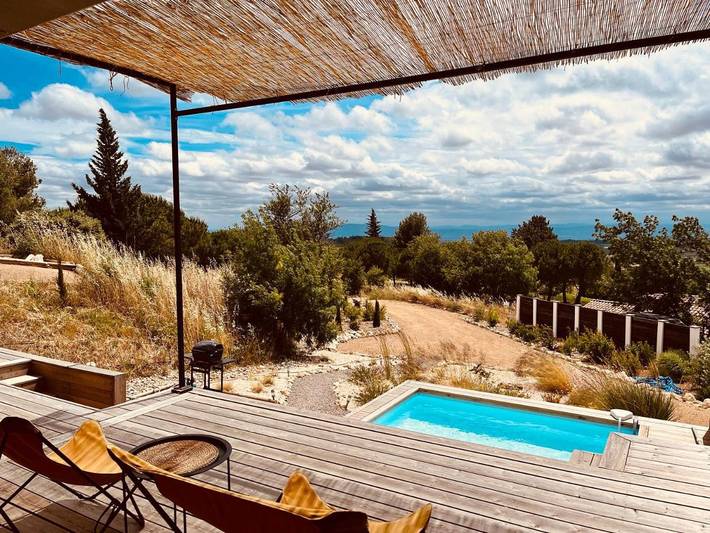 Location de vacances pour 4 personnes, avec piscine ainsi que jardin et vue à Félines-Minervois - 3