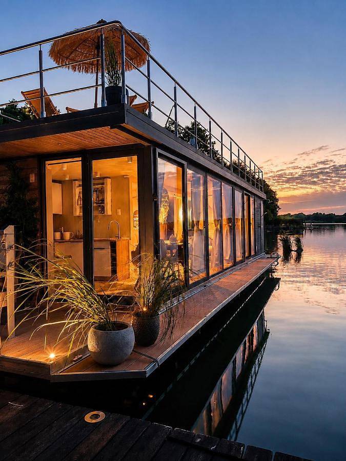 Ferienwohnung für 2 Personen, mit Terrasse und Sauna sowie Seeblick und Ausblick