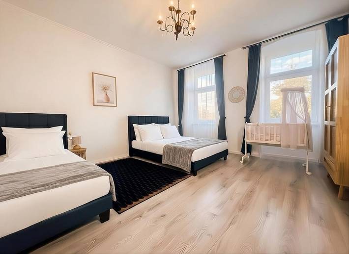 Ferienwohnung für 6 Personen, mit Garten und Ausblick, kinderfreundlich