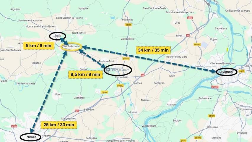 Location de vacances pour 6 personnes, avec vue ainsi que piscine et terrasse à Saint-Maximin (Nimes) - 3