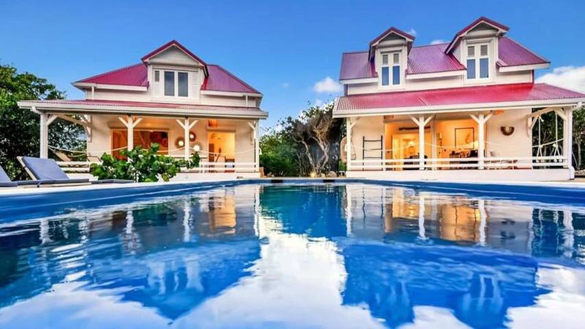 Gîte pour 9 personnes, avec piscine et jardin dans Saint-Louis (Marie-Galante)