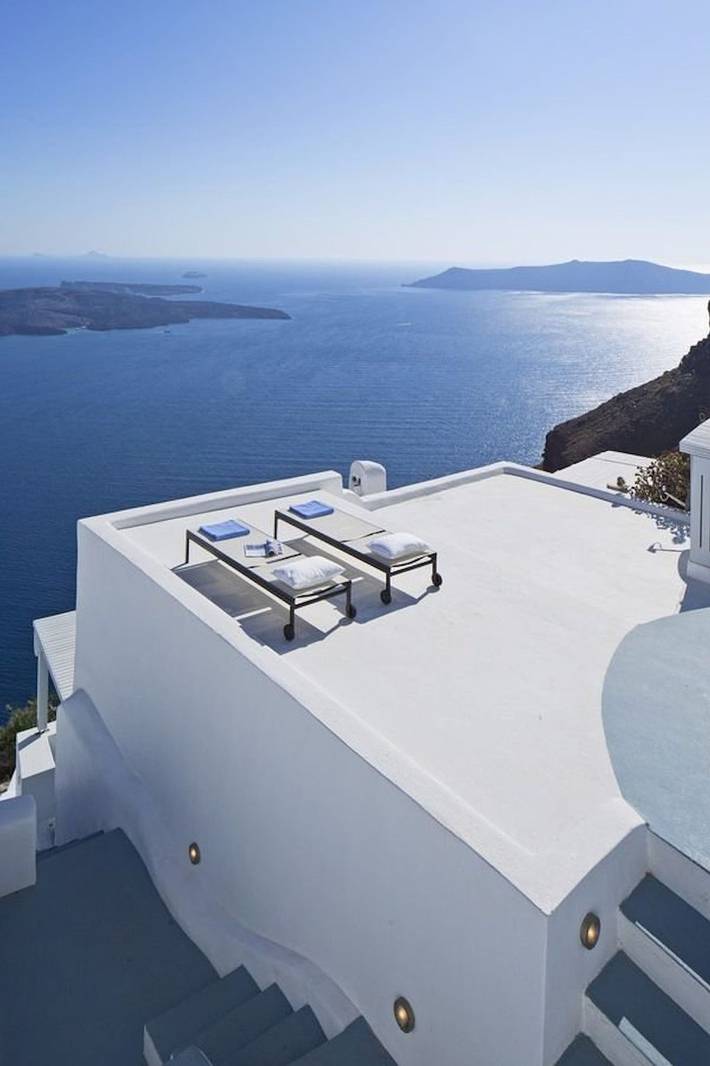 Chalet para 7 personas, con vistas al mar y terraza en Santorini