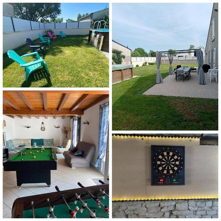 Location de vacances pour 12 personnes, avec terrasse ainsi que piscine et jardin à Genouillé