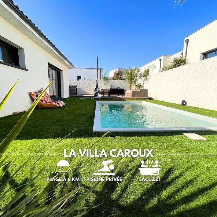 Ferienhaus für 9 Personen, mit Whirlpool und Terrasse sowie Garten und Pool in Sauvian