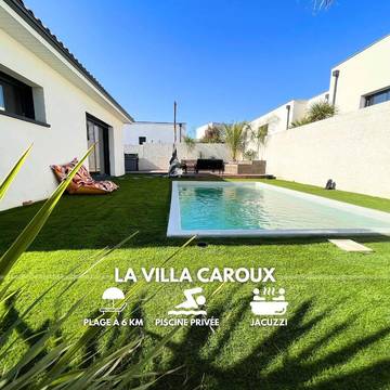 Cottage pour 9 personnes, avec piscine ainsi que jacuzzi et jardin à Sauvian