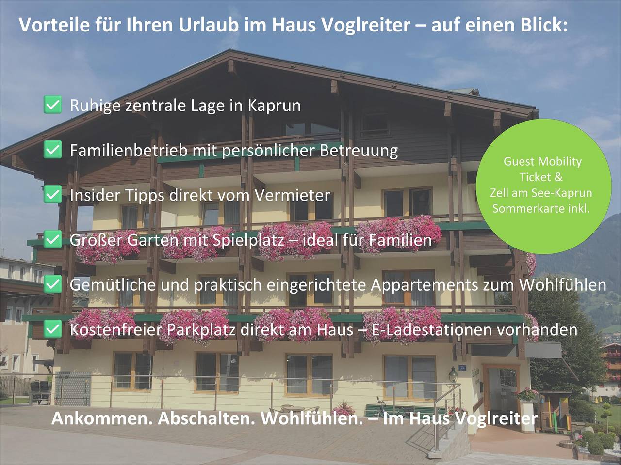 Ganze Wohnung, Apartment 16 – Haus Voglreiter mit Bergblick, Gemeinschaftsgarten und Wlan in Kaprun, Pinzgau