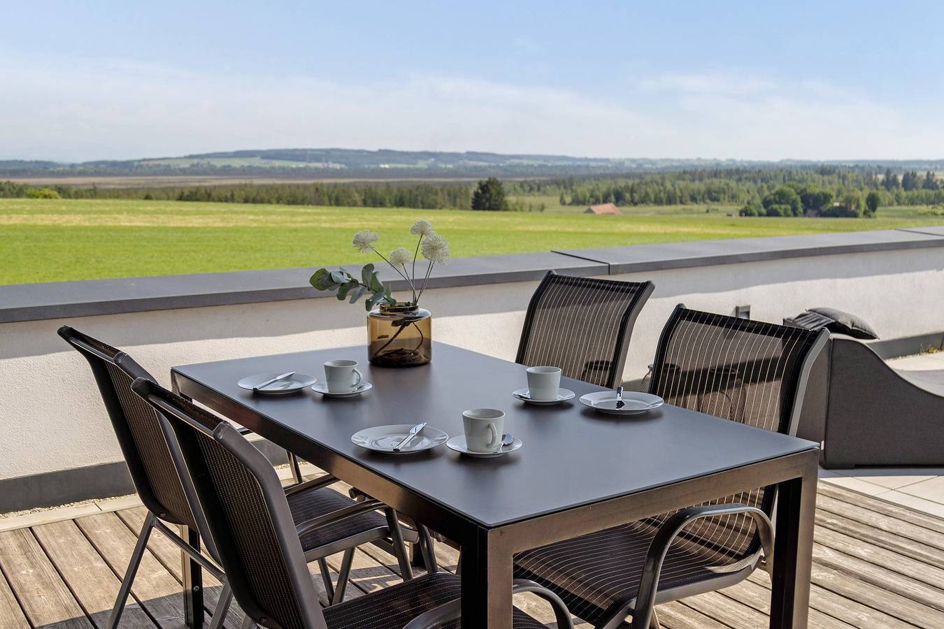 Ganze Wohnung, Ferienwohnung 'Panorama' mit Privatterrasse, Balkon und Wi-Fi in Unterschwarzach, Bad Wurzach