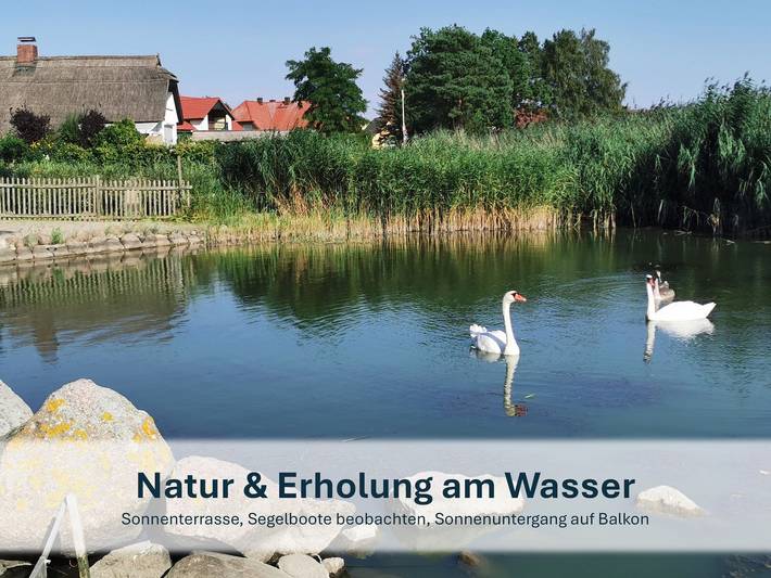 Ferienwohnung für 5 Personen, mit Balkon und Terrasse sowie Garten und Seeblick in Am Peenestrom - 2
