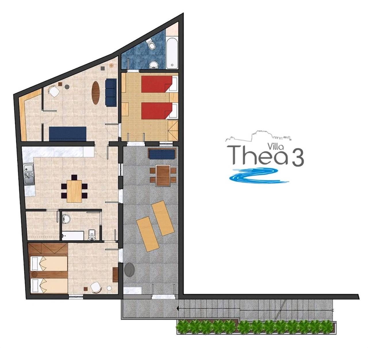 Villa Thalassa Suites 3 | Modern comfort | Traditional Greek charm | Private courtyards | Steps from Lindos square & beach in Lindos, Rhodos