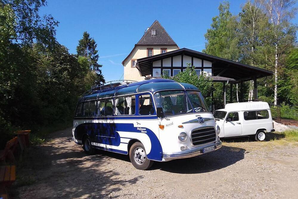 Doppelzimmer mit Wandverzierung - Museumsbahnhof Ahütte, foto 15