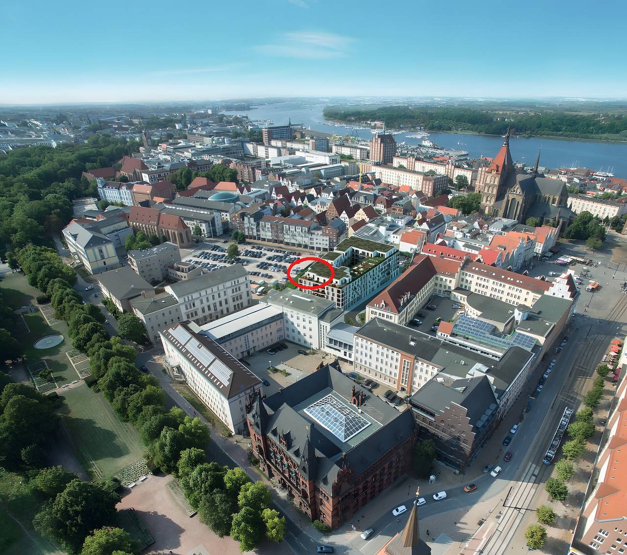 Geheel appartement, 180m² penthouse 2xsz incl. terras & parkeergarage in Stadtmitte Rostock, Rostock