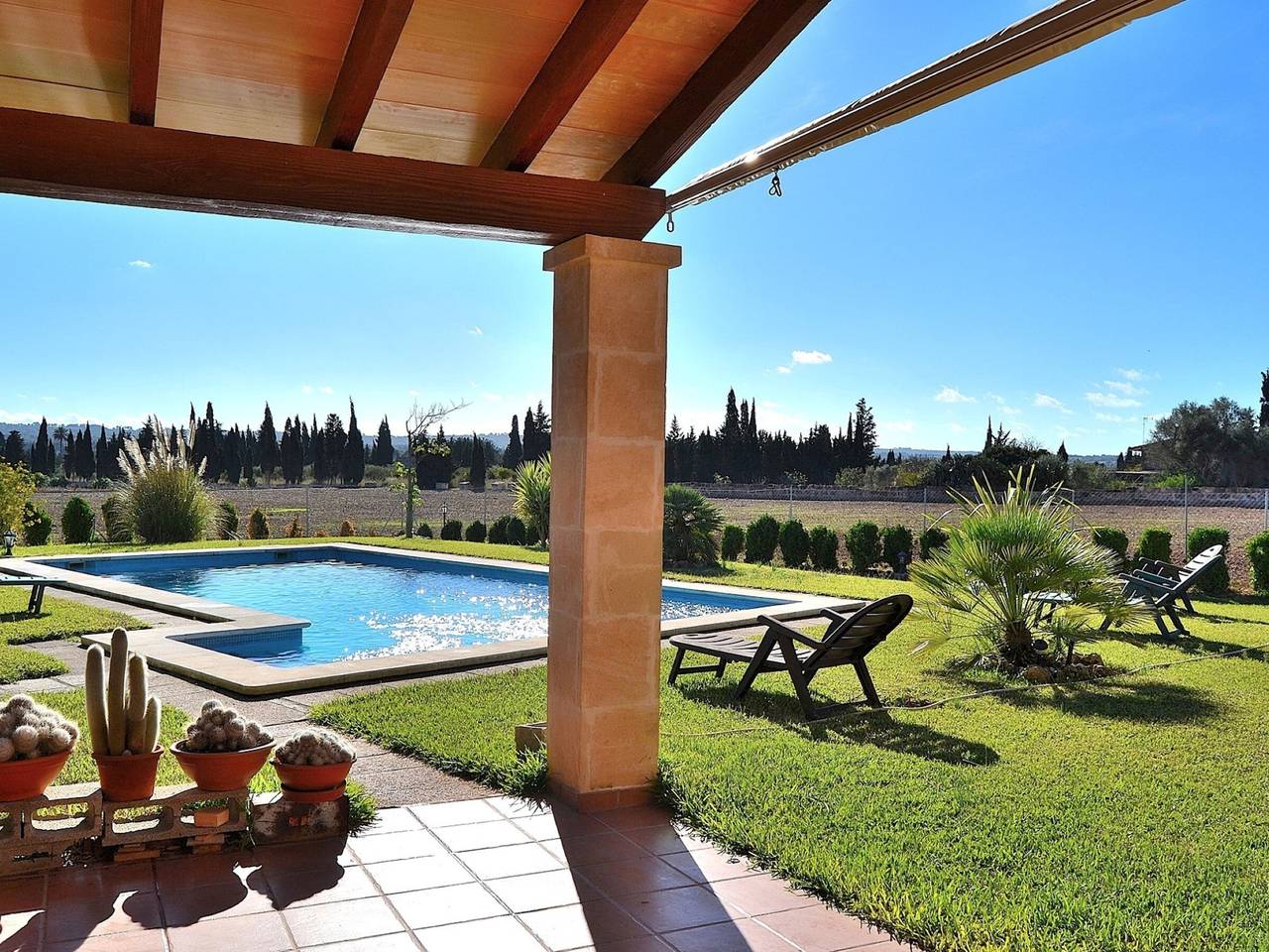 Finca confortable avec piscine privée, 2 chambres à Muro in Muro, Majorque du Nord