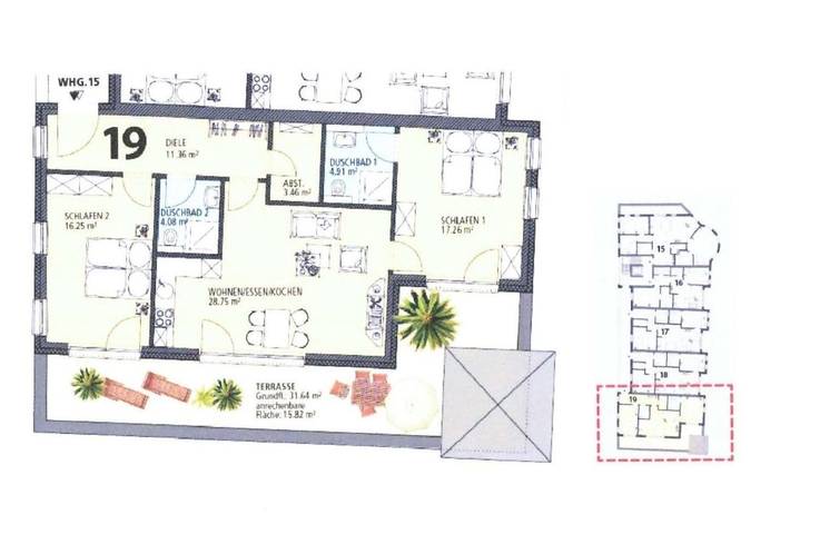 Ferienwohnung für 4 Personen, mit Ausblick und Terrasse in Duhnen - 2