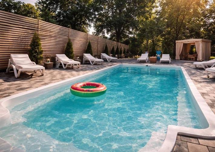 Maison d’hôte pour 3 personnes, avec piscine et vue ainsi que terrasse et sauna