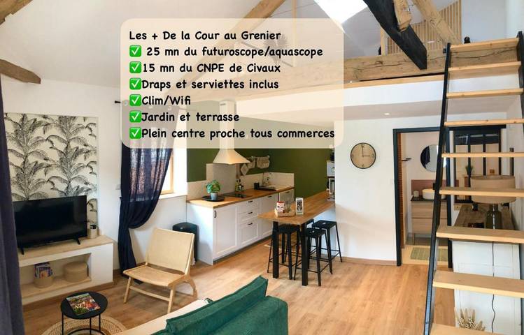 Location de vacances pour 4 personnes, avec Terrasse ainsi que Jardin et Vue à Chauvigny