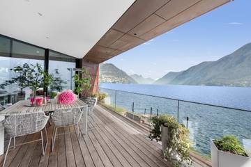 Villa für 6 Personen, mit Seeblick und Balkon sowie Sauna, kinderfreundlich am Luganersee
