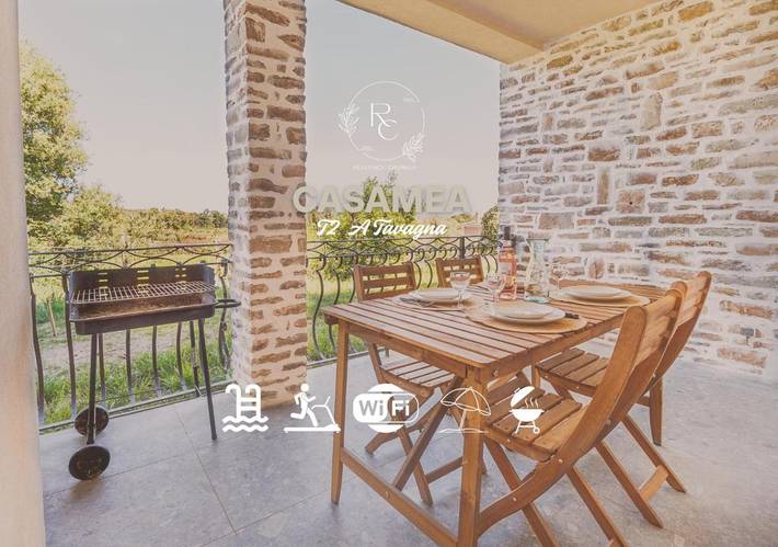 Appartement de vacances pour 4 personnes, avec piscine ainsi que jardin et terrasse