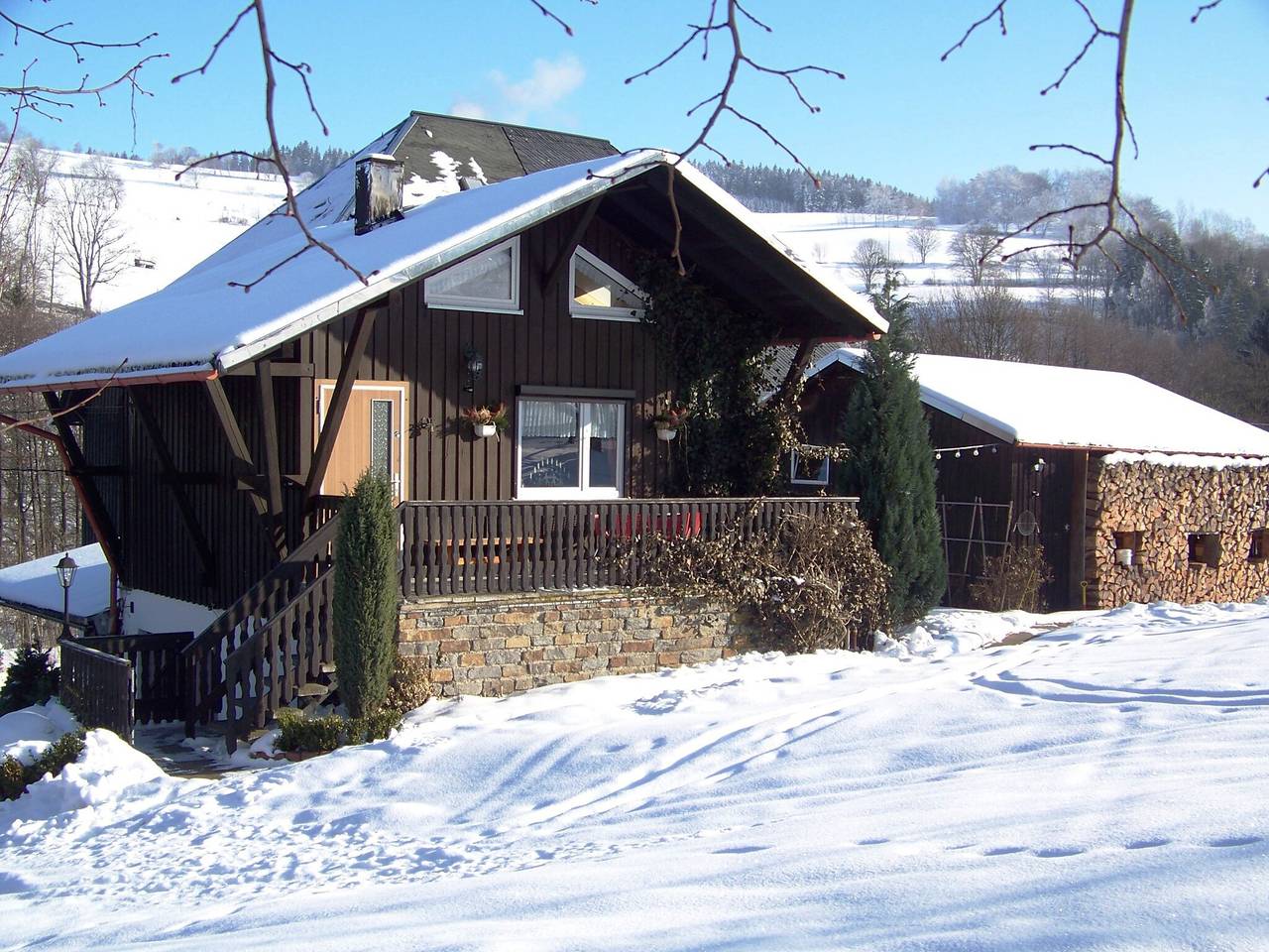 Gemütliches Chalet in Rittersgrün in Waldnähe in Rittersgrün, Breitenbrunn / Erzgebirge