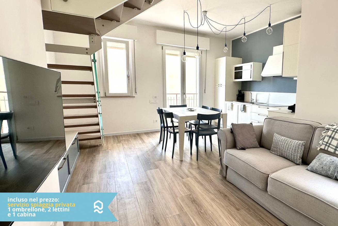 Entire apartment, M389 - Marcelli, new three-room apartment on the sea with private beach in Marcelli, Riviera del Conero