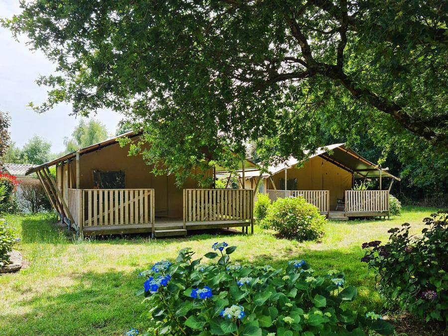 Flower Camping Le Kerleyou - Tienda de lona y madera 4 personas - Freeflower Standard 28m² - 2 habitaciones + terraza cubierta 8m² - sin sanitarios in Douarnenez, Iroise