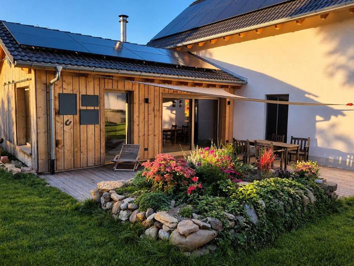 Ferienwohnung für 3 Personen, mit Terrasse und Garten in Ostrach