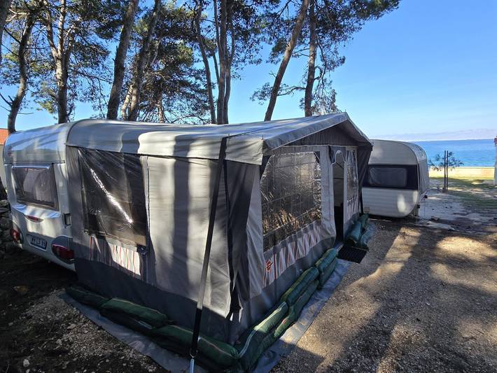 Chata z bali dla 4 osób, z widok i widok na ocean w Dalmatyńskie wyspy