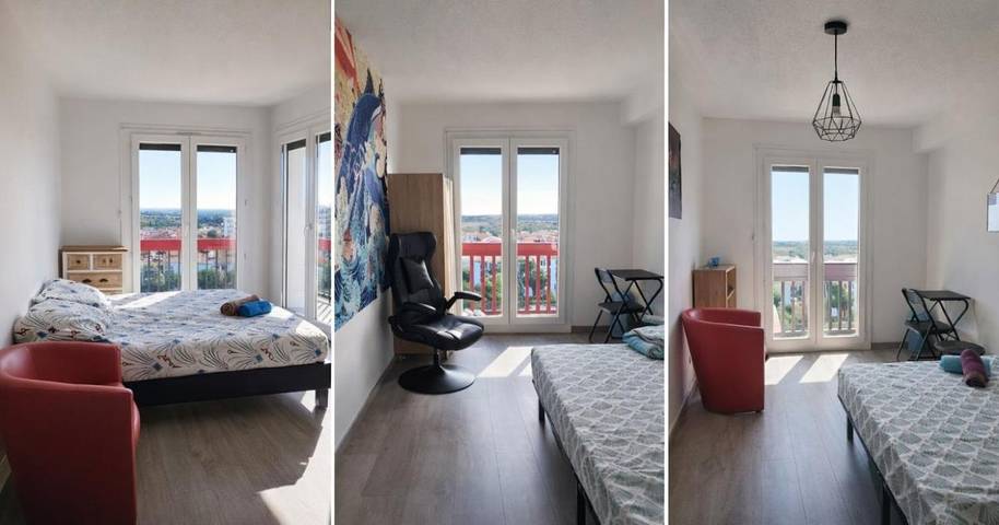 Chambre d’hôte pour 2 personnes, avec vue et balcon à Perpignan