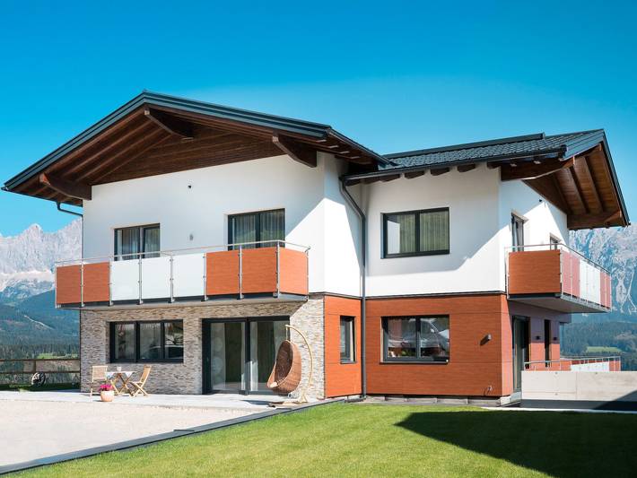 Ferienwohnung für 4 Personen, mit Balkon und Garten sowie Sauna und Ausblick in Rohrmoos