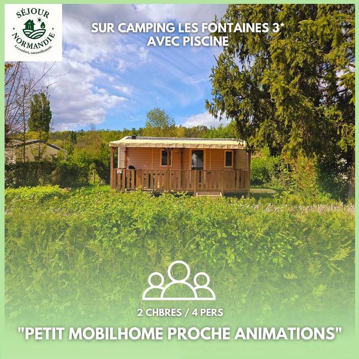 Camping pour 4 personnes, avec piscine et jardin, animaux acceptés