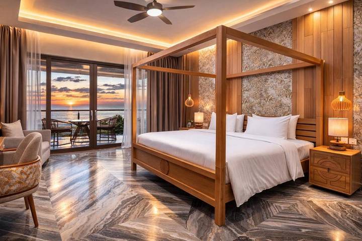 Station pour 3 personnes, avec sauna et terrasse ainsi que vue et piscine dans Beau Vallon - 2