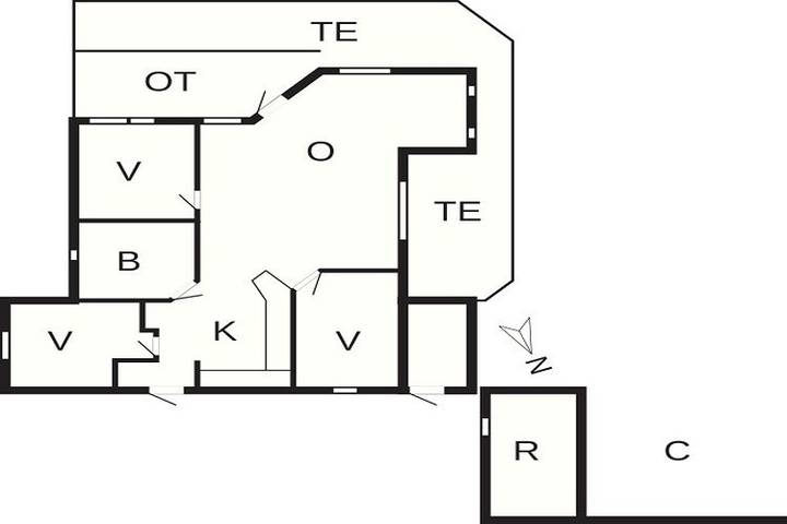 Ferienhaus für 6 Personen, mit Terrasse und Garten in Flovt Strand
