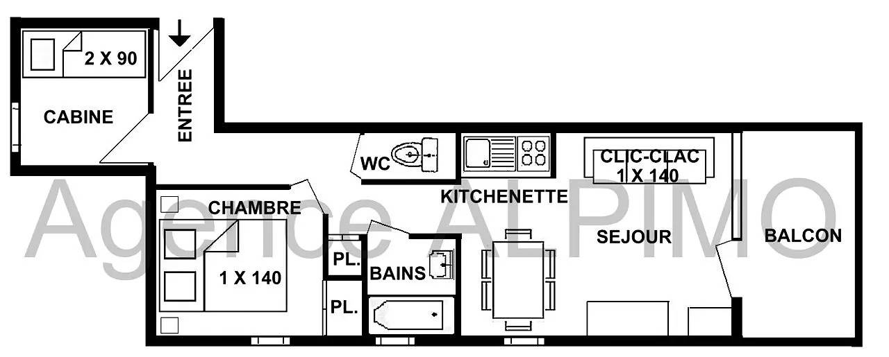 Apartamento entero, Apartamento 2 estancias Incautaciones 6 personas in Les Saisies, Albertville region