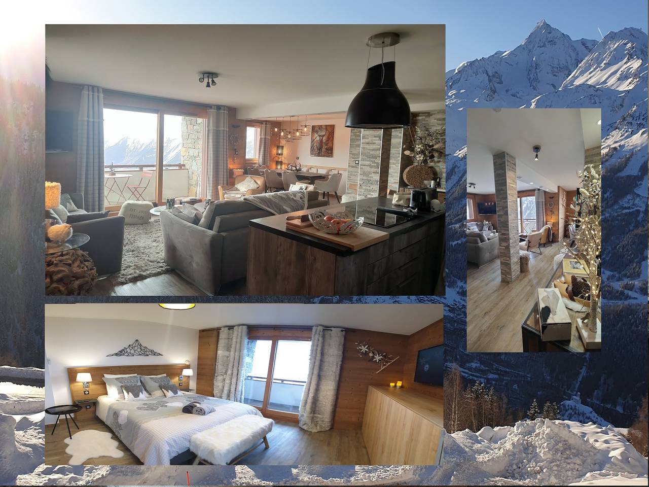 High-End Apartment in La Rosière 1850, 5 Rooms for 10 Guests, Ski-In/Ski-Out