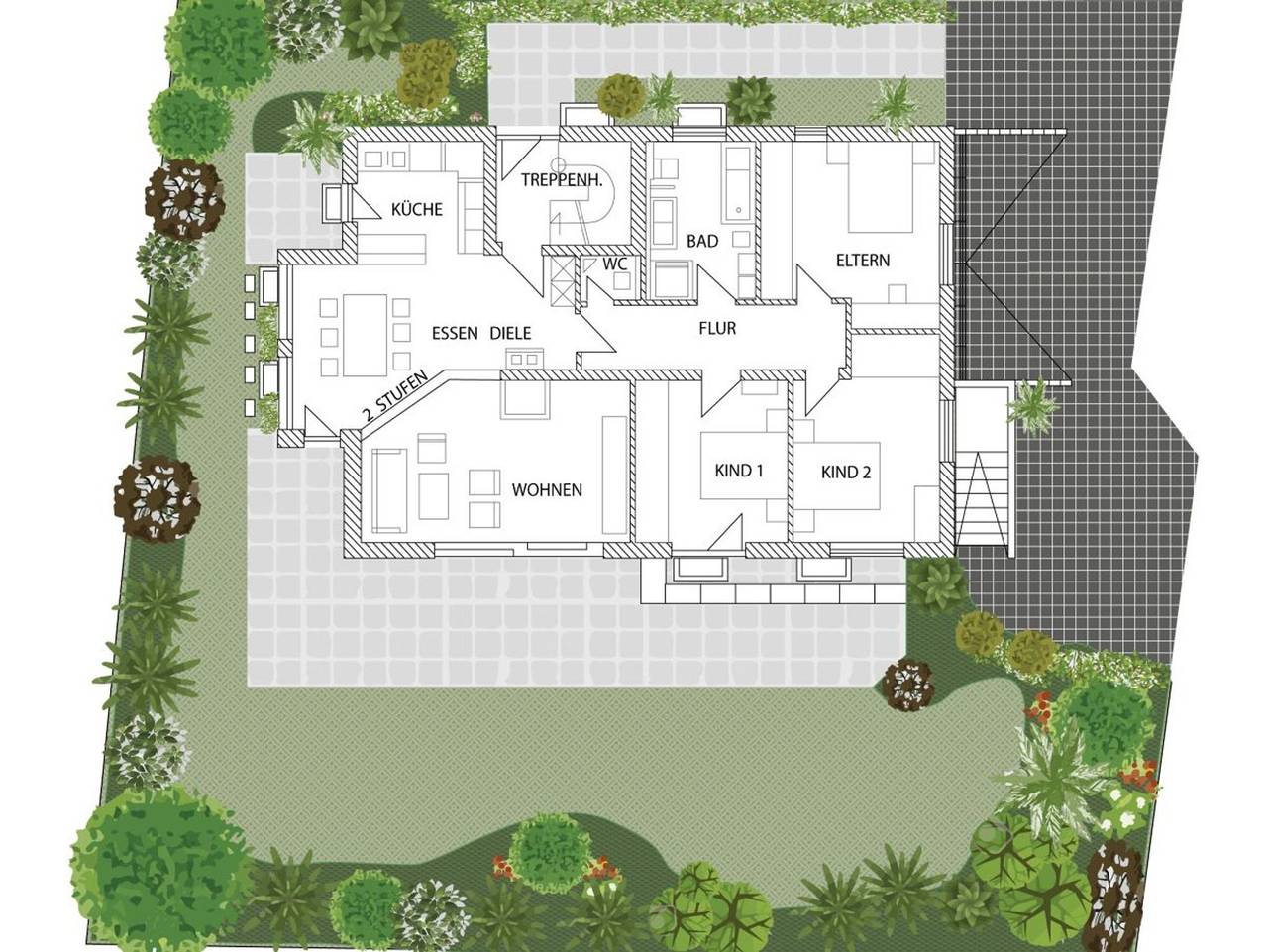 Ganze Ferienwohnung, Ferienwohnung Hörilux - 4,5-Zimmerwohnung, 130 qm, 3 Schlafräume, max. 6 Personen in Gaienhofen, Untersee