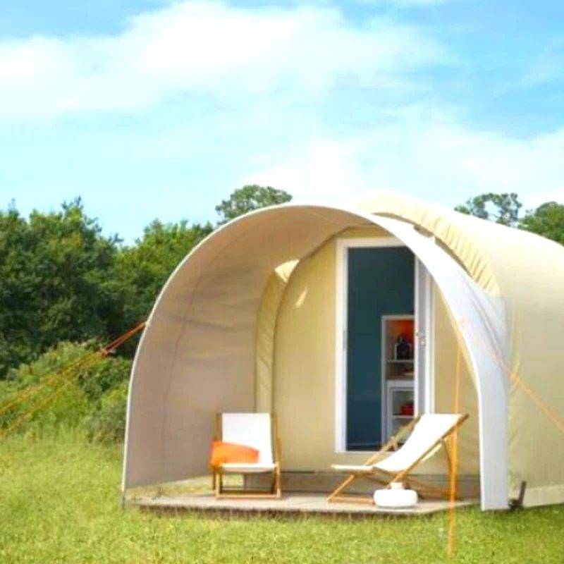 Zecamping 3* piscine chauffée pet friendly sauna roulotte 11m2 2 pers in Huelgoat, Châteaulin und Umgebung