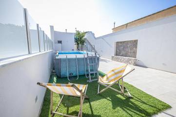 Gîte pour 6 personnes, avec terrasse et piscine, animaux acceptés à Tre Fontane