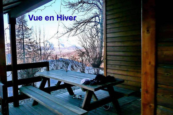 Chalet 7 Pers. Schöner Blick auf die Berge auf dem Hügel, 100 Meter in Saint-Léger-les-Mélèzes, Nationalpark Écrins