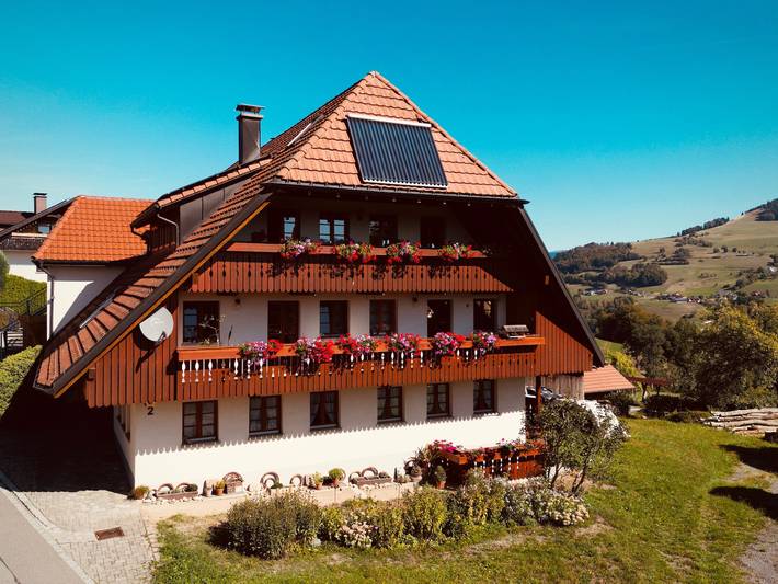 Ferienwohnung für 6 Personen, mit Balkon und Terrasse sowie Garten und Ausblick in Schönau im Schwarzwald