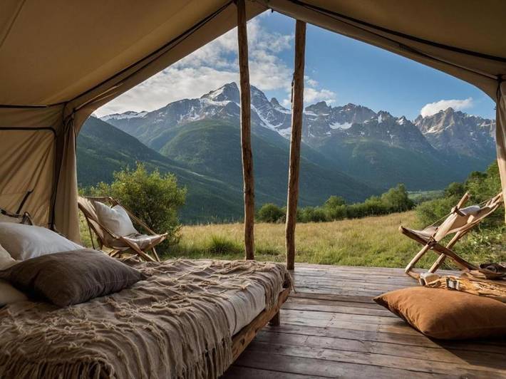 Tente pour 2 personnes, avec vue et terrasse dans Hautes-Alpe - 2