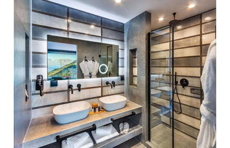Entire apartment, Apartment "Desun Suites Blue" with Sea View, Balcony, Garden and Wi-Fi in Rachi, Greece