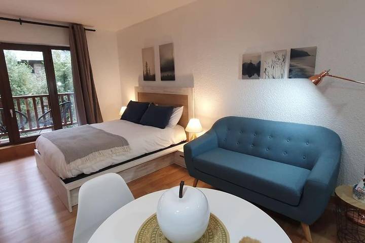 Appartement de vacances pour 2 personnes, avec jardin ainsi que vue et terrasse