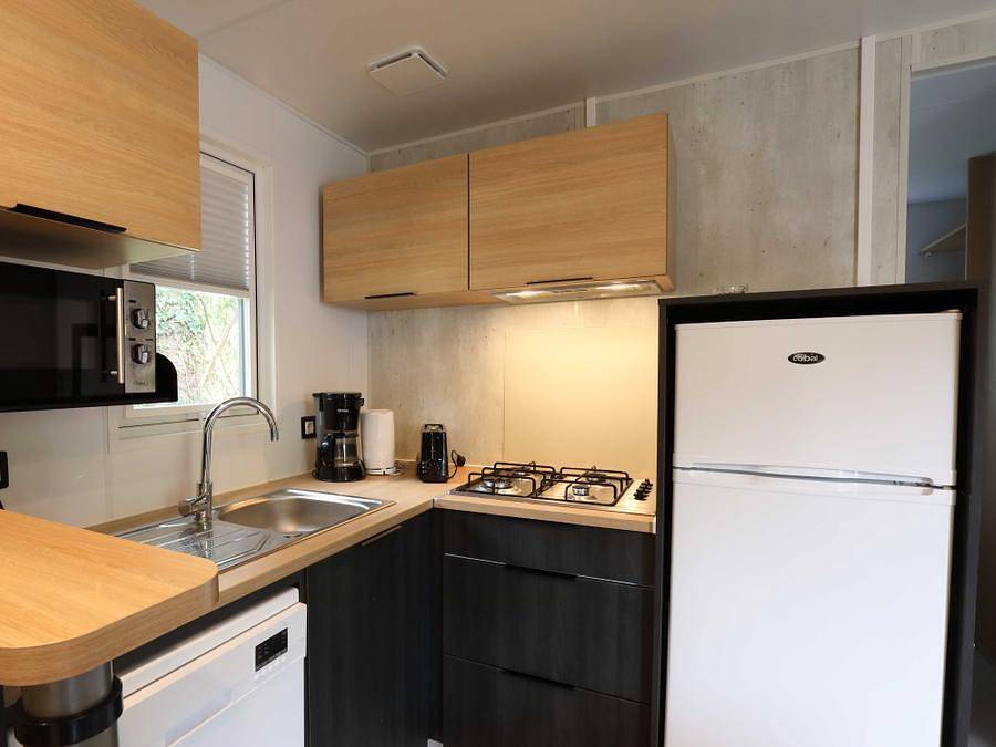 Camping Sites et Paysages - Le Vaubarlet  - Mobilheim 7 personen - La Tribu- Mobil Home 4* 7 pers in Sainte-Sigolène, Haute-Loire