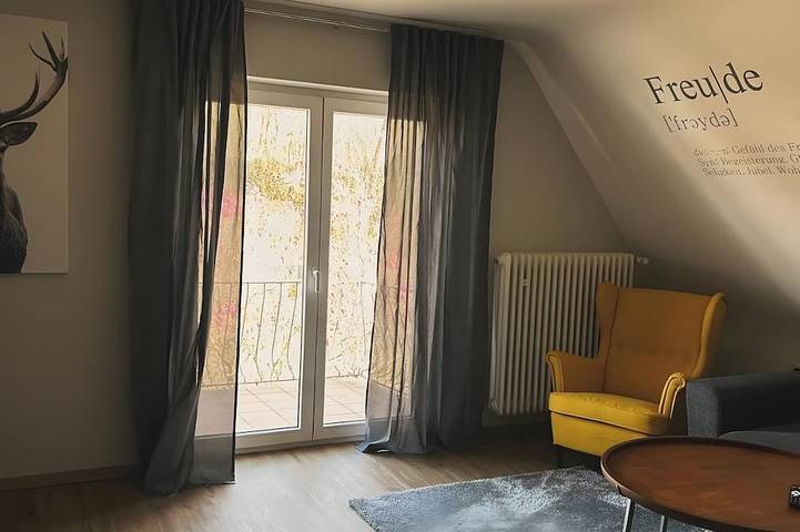 Ferienwohnung für 2 Personen, mit Garten und Balkon, mit Haustier
