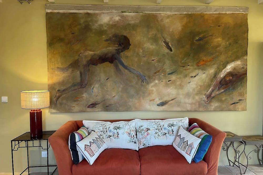 60m² for 2 people, panoramic views, private park and woodland, pets welcome. in Simiane-la-Rotonde, Forcalquier und Umgebung